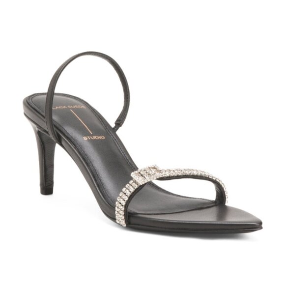 BLACK SUEDE STUDIO Leather Bowie 65 Slingback Heeled Sandals - Picture 1 of 4